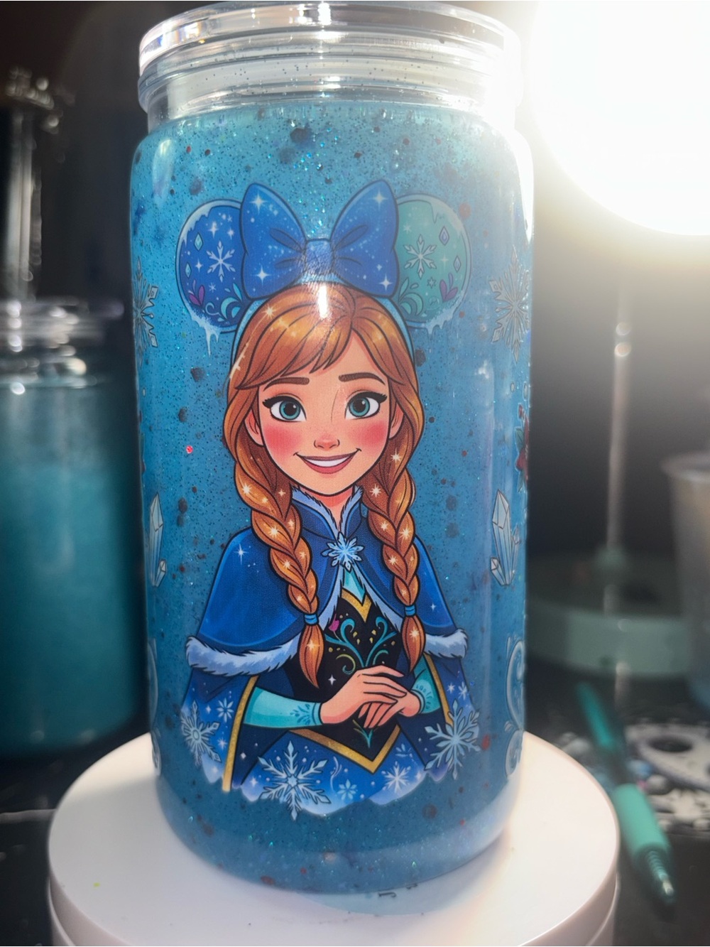 Blue Anna Disney tumbler
